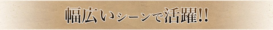 幅広いシーンで活躍